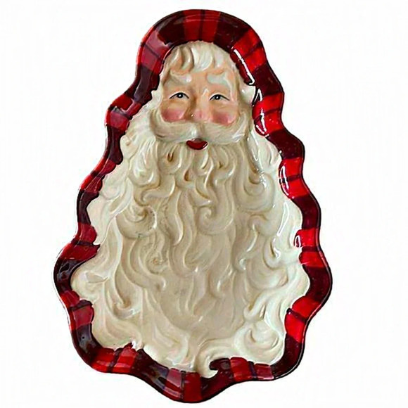Pottery Christmas Santa Wall‎ Hanging or Plate - Picture 1 of 3